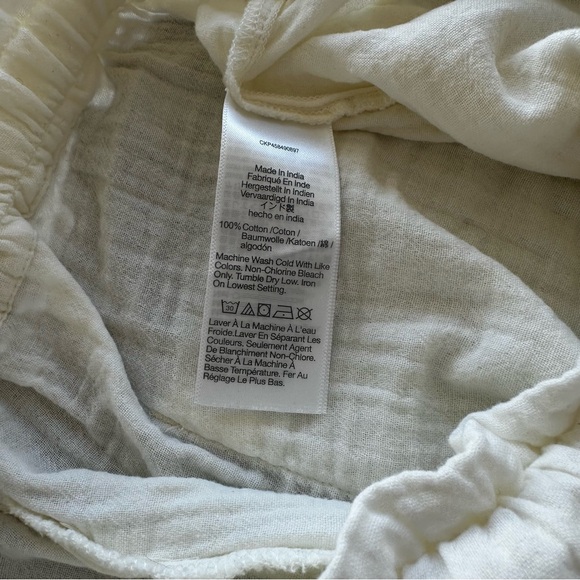 Madewell Drawstring Pants Lightspun Cotton Gauze Ivory White Beach Pants - Picture 4 of 4